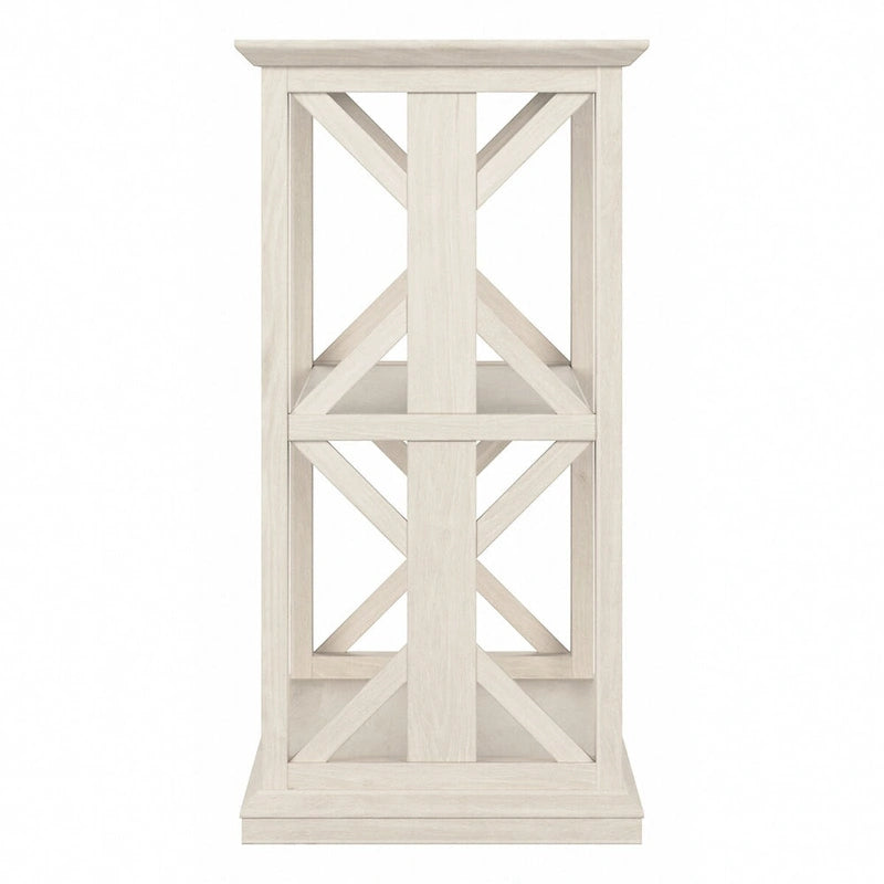 Console de ferme 47" avec étagères réglables et fixes, gris bois flotté / chêne blanc lin