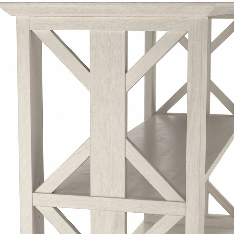 Console de ferme 47" avec étagères réglables et fixes, gris bois flotté / chêne blanc lin