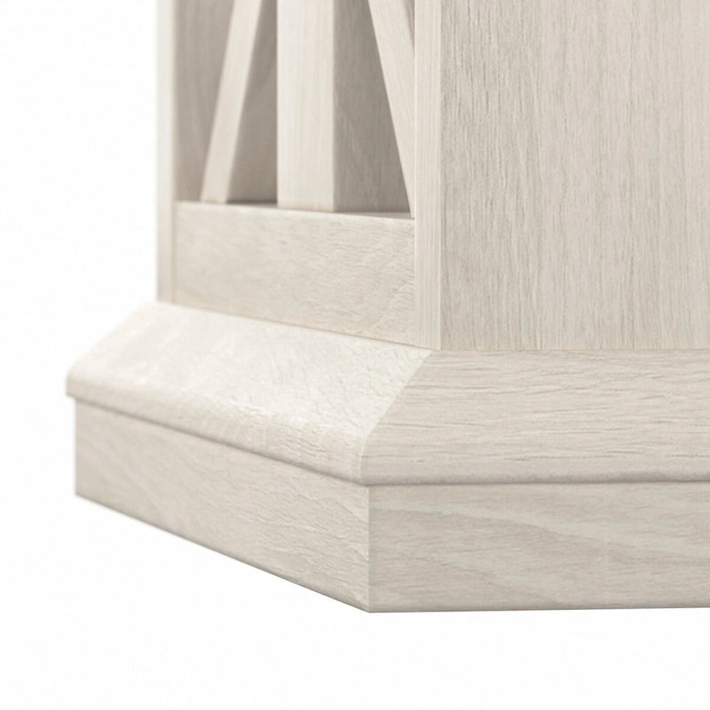 Console de ferme 47" avec étagères réglables et fixes, gris bois flotté / chêne blanc lin