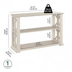 Console de ferme 47" avec étagères réglables et fixes, gris bois flotté / chêne blanc lin
